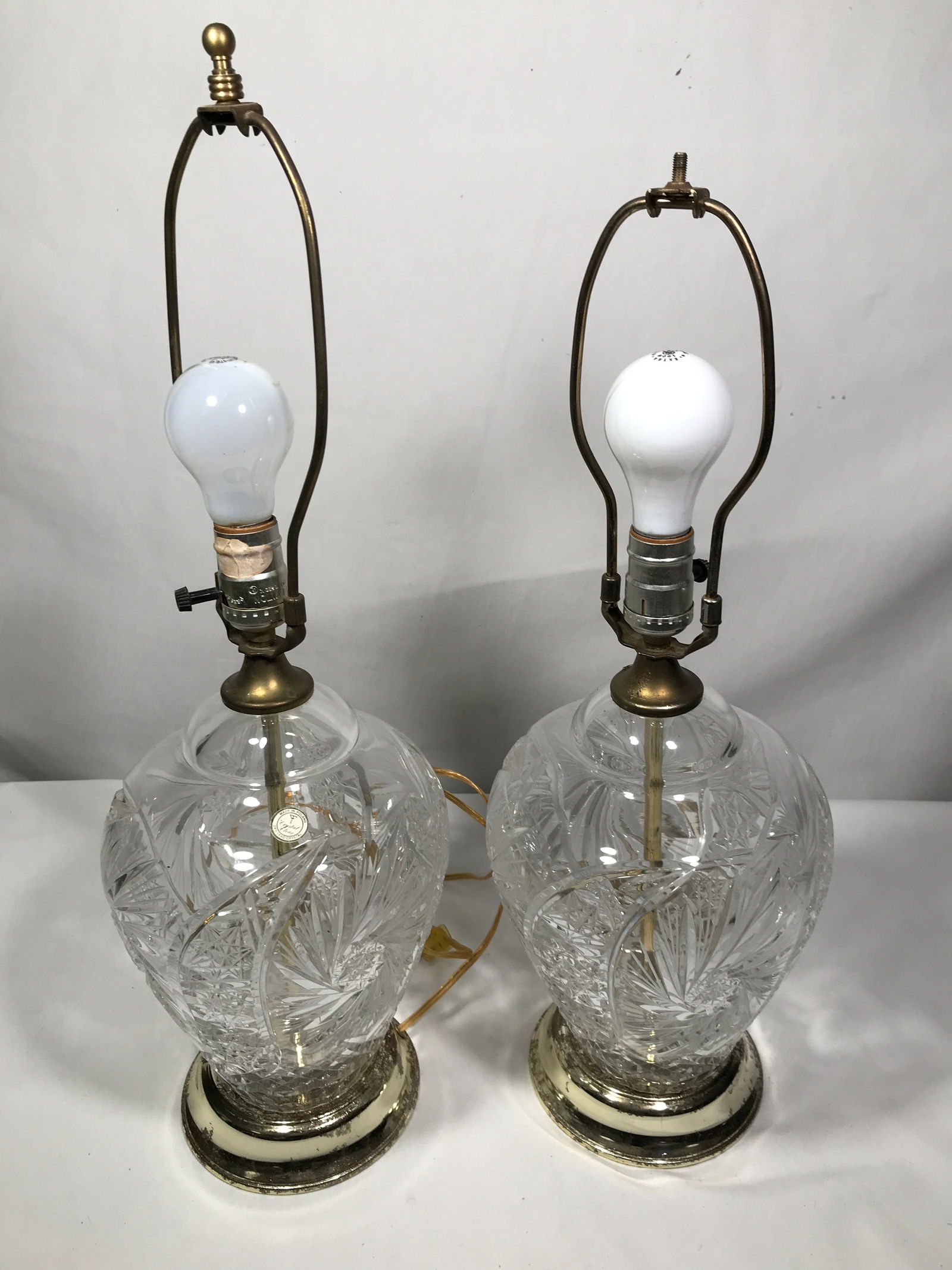 Vintage Lead Crystal Lamps (pair) (1 of 9)