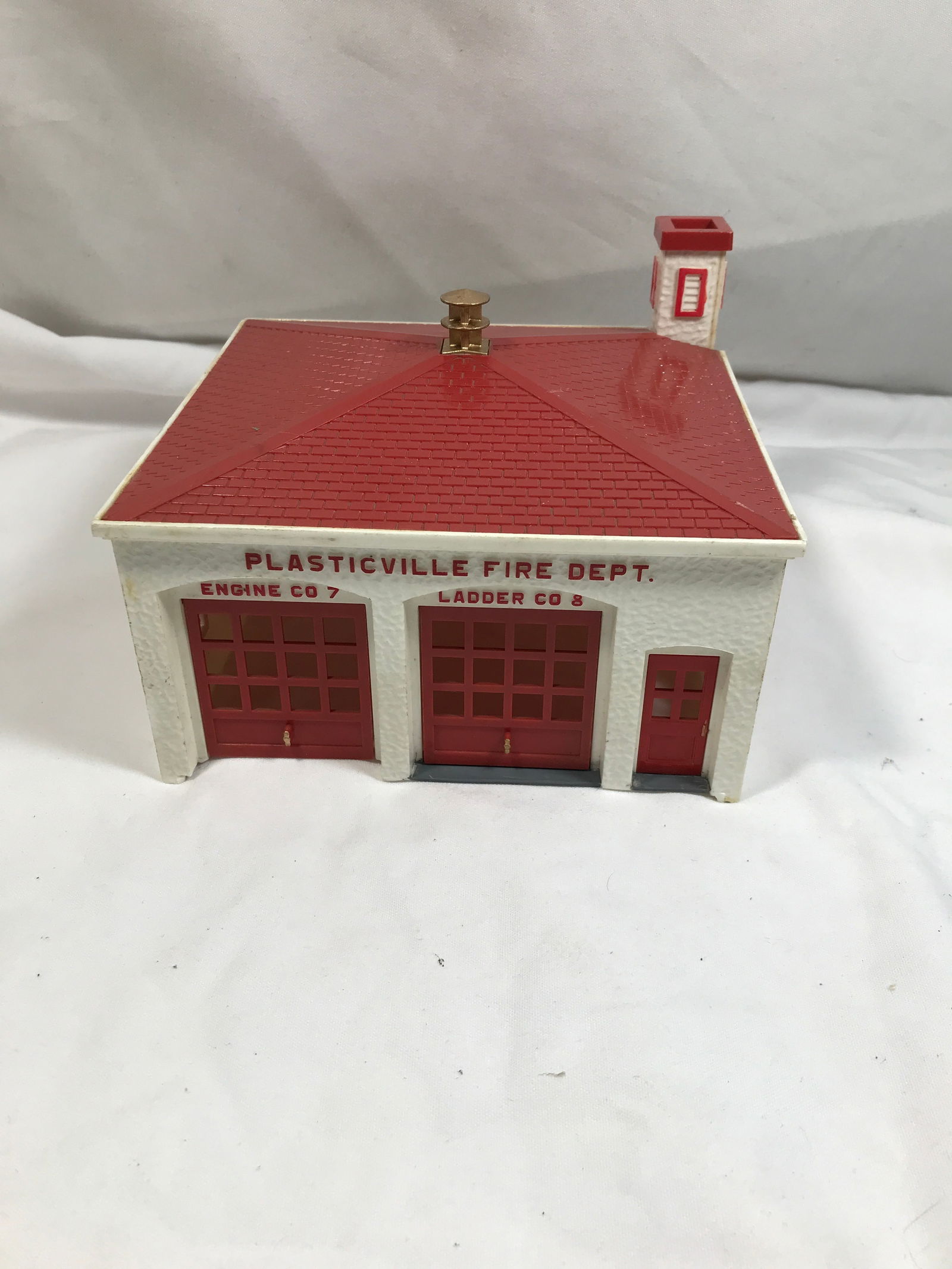 Vintage Plasticville Red & White Fire Dept. (1 of 5)