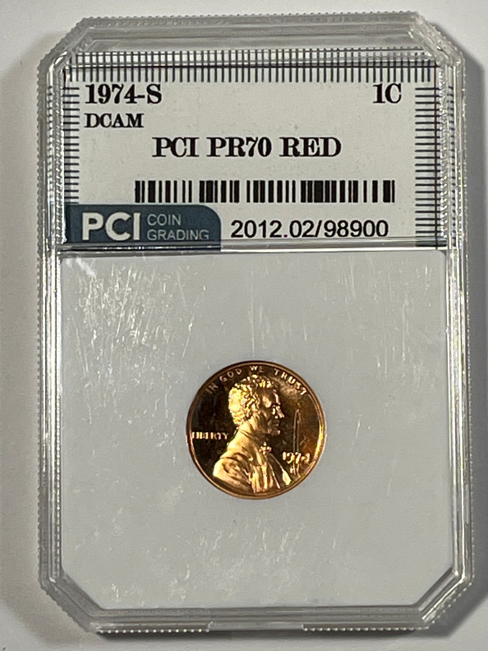 1974-S Penny PCI MS70 Red: .