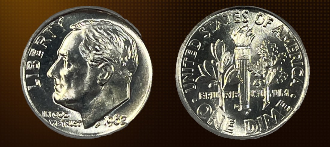 1962-D Eisenhower Dime MS67 - 3