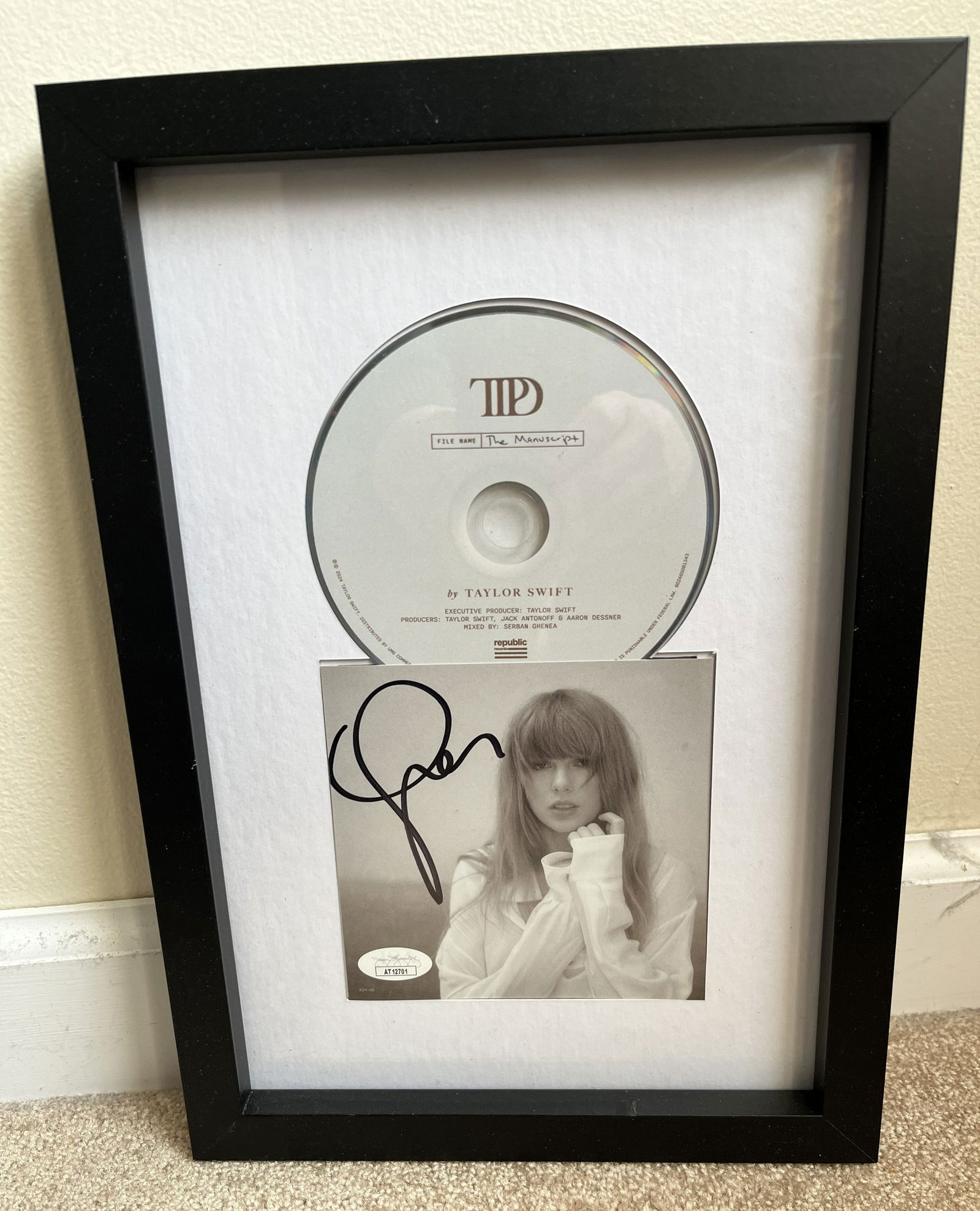 Taylor Swift Signed & Authenticated Album: The Manuscript Framed w/ Certification on the back