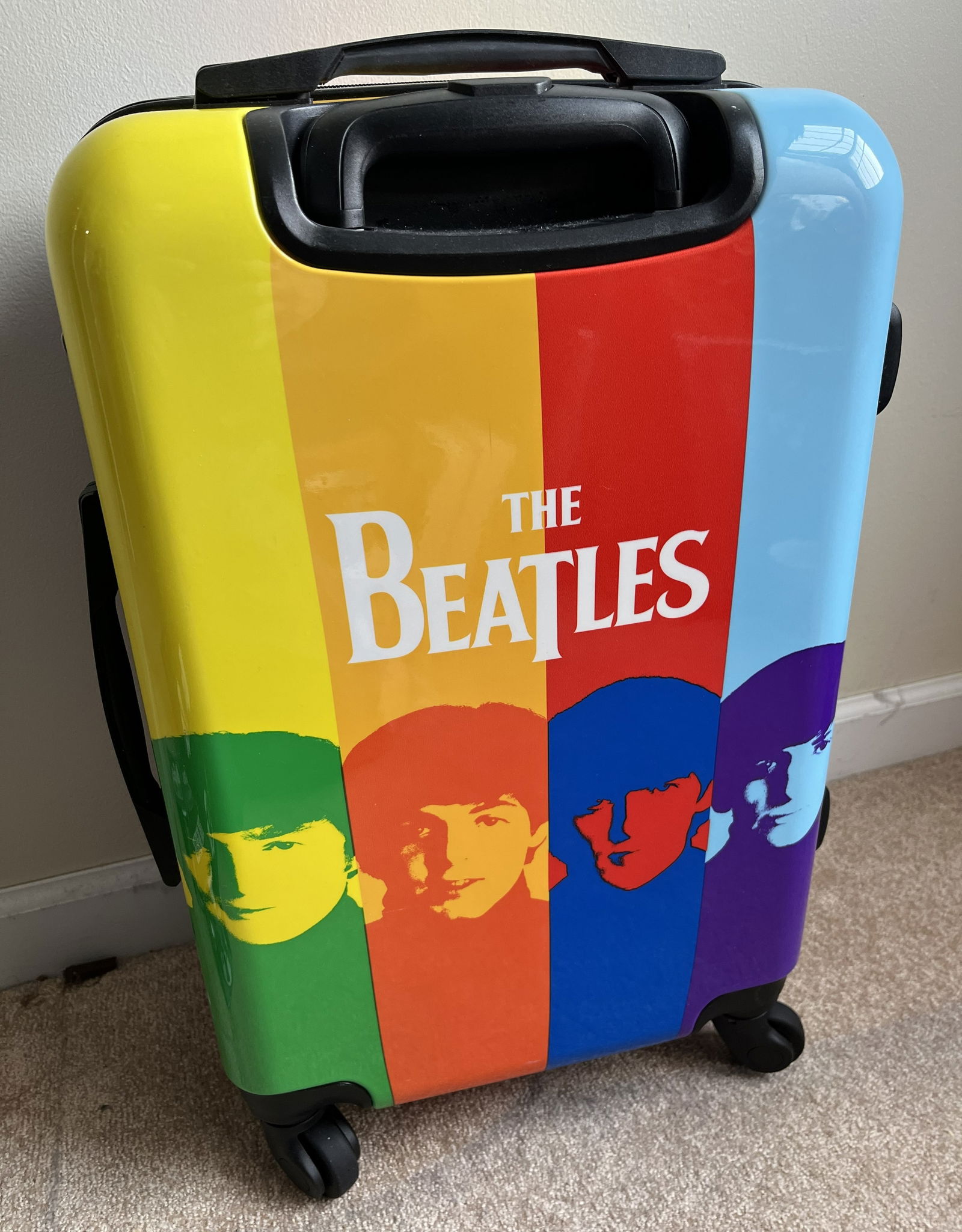 Beatles Hard Days Night Travel Suitcase: Rocksax Hardcase, This tour series suitcase measures appr. 23 inches x 13 1/2 inches x 9 inches, and weighs appr. 8 LBS
