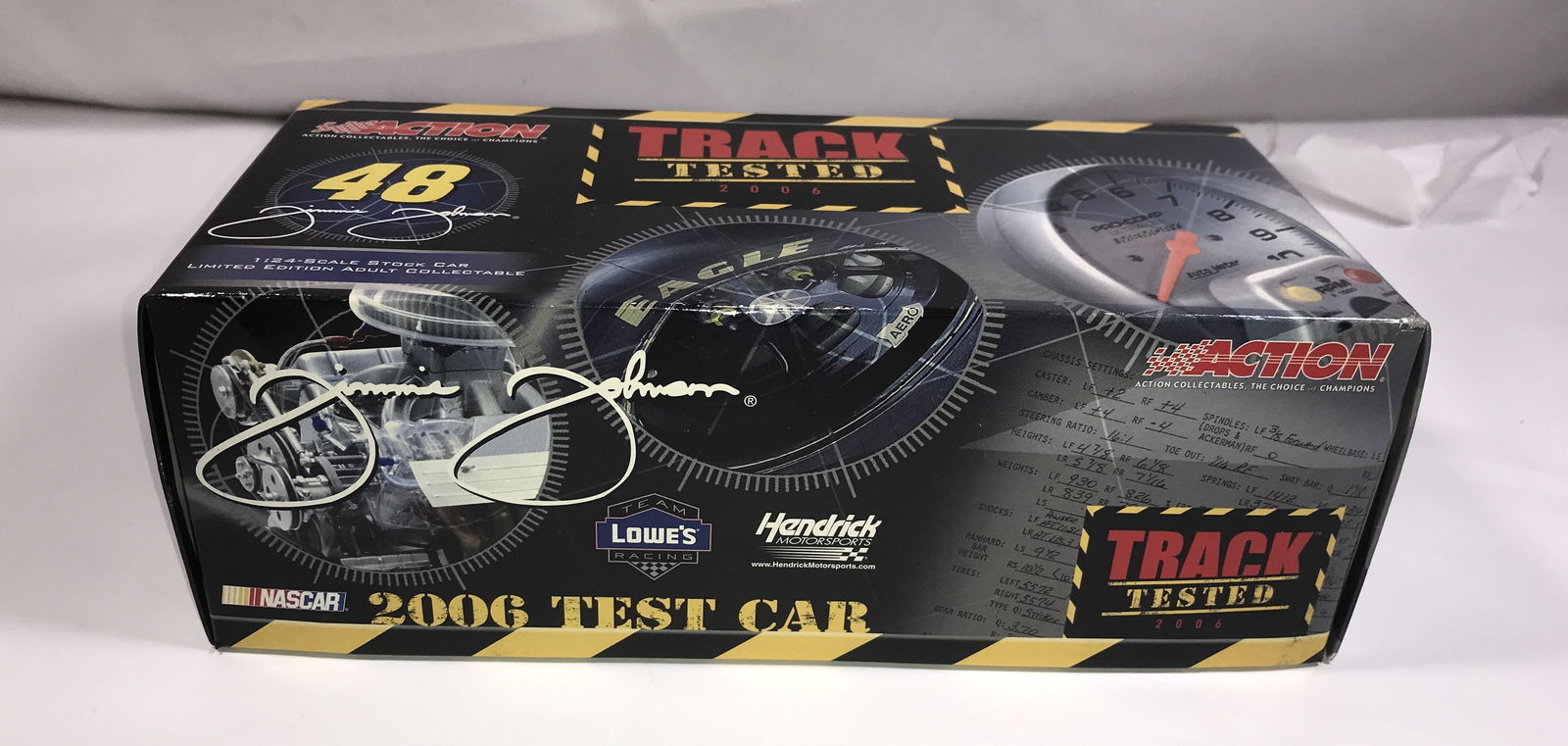 Jimmie Johnson Autographed 2006 Monte Carlo: Jimmie Johnson 06 Lowes Track Tested Test Car Chevrolet Monte Carlo Action 1/24