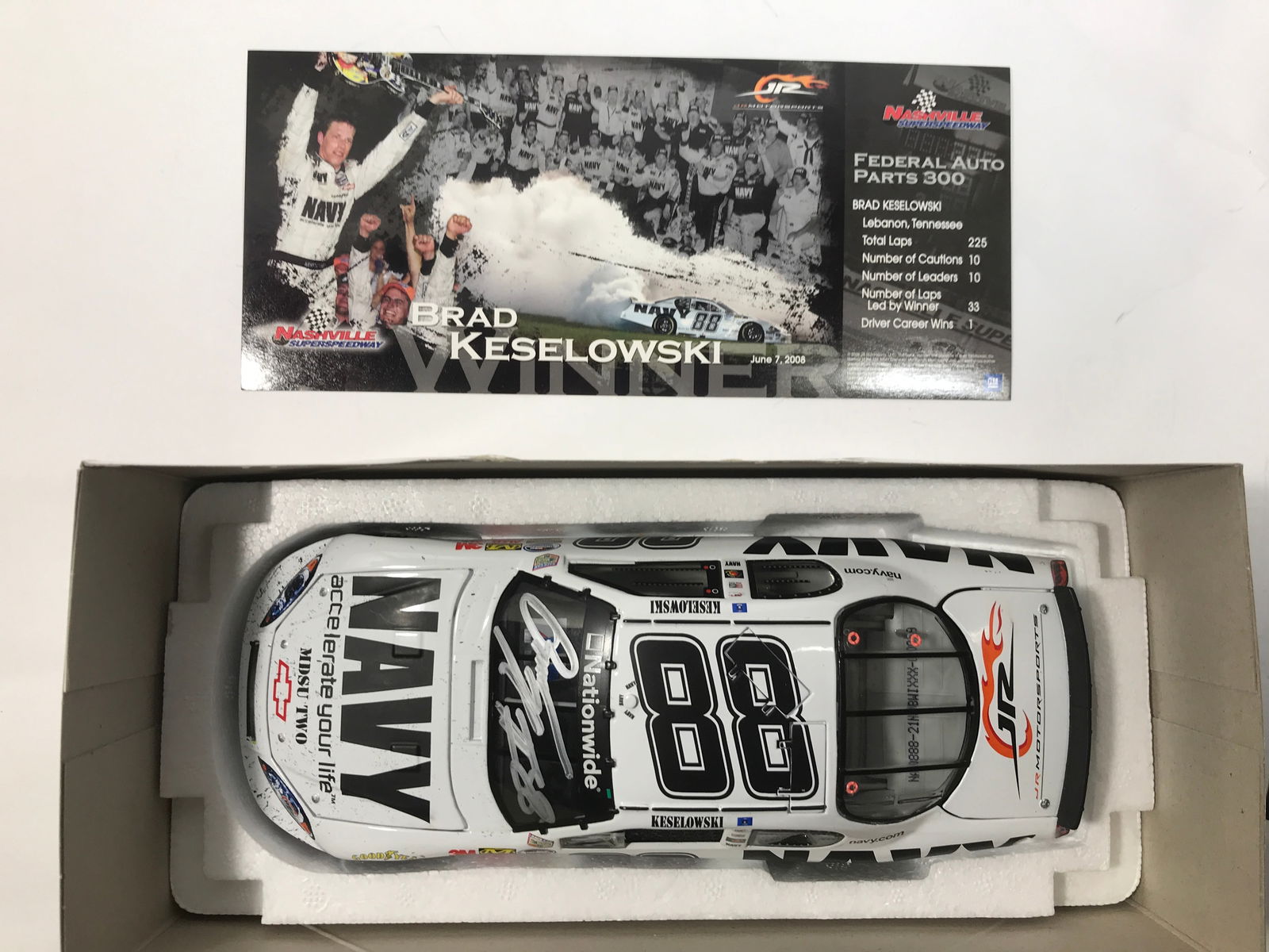 Brad Keselowski autographed 2008 Monte Carlo SS: Nashville Win/ 1 of 1,454, #88 Navy