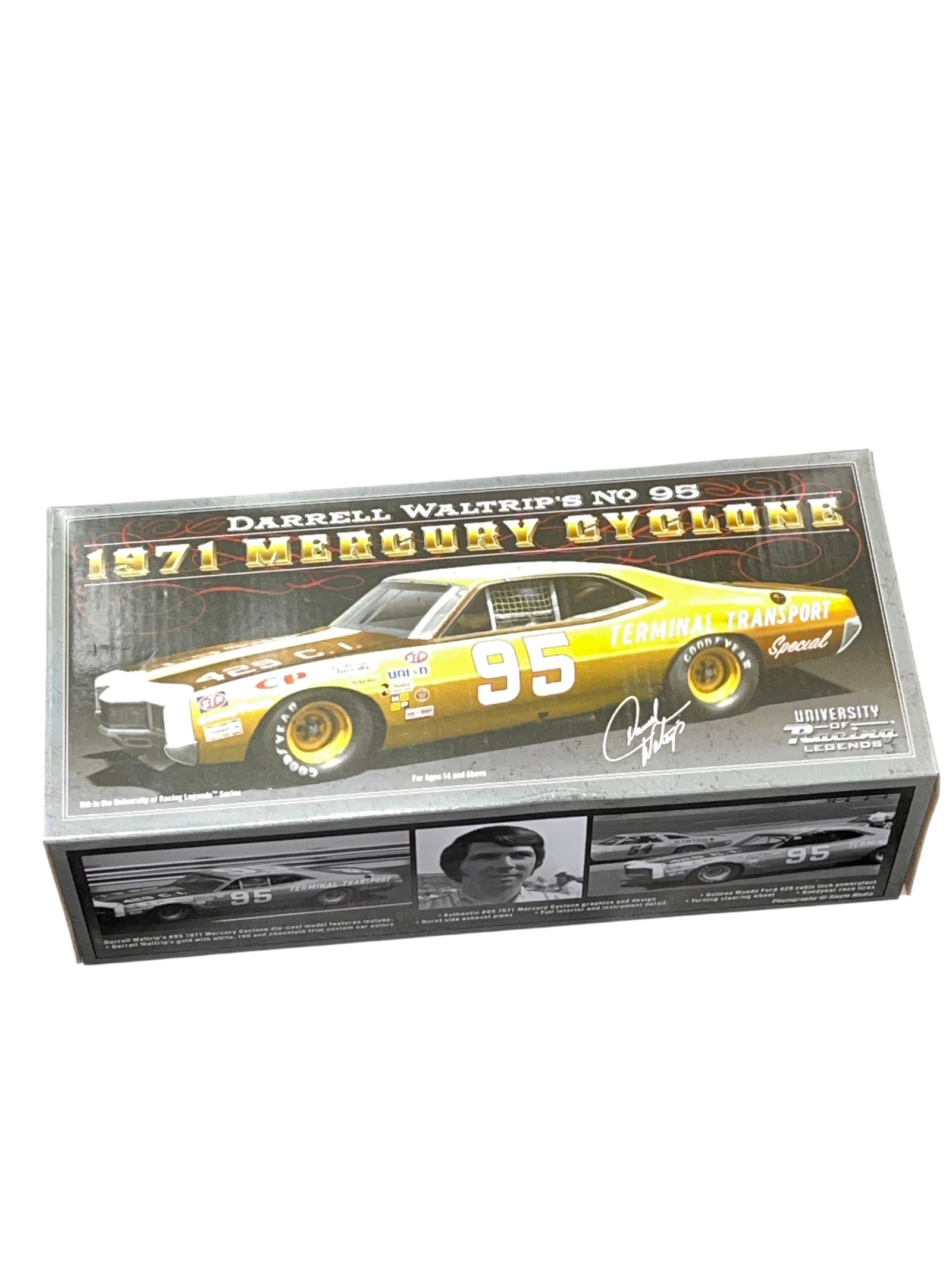 University of Racing Legends Darrell Waltrip 1971 Mercury Cyclone Autographed with COA: This 1:24 scale die-cast model is produced by University of Racing Legends by Icons, Inc., commemorating Darrell WaltripÃ¢â‚¬â„¢s No. 95 Terminal Transport Special 1971 Cyclone. This collect
