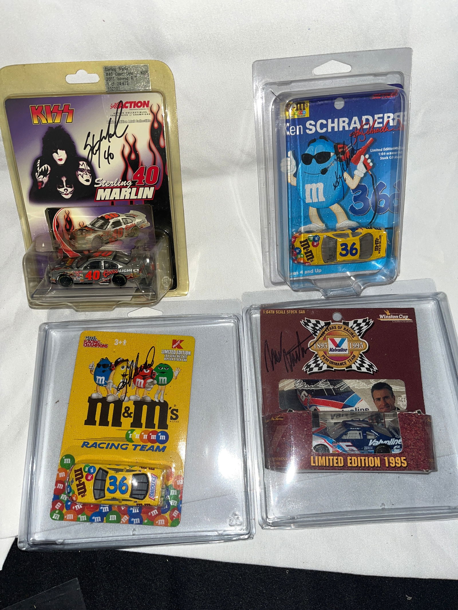 Action Racing Collectables and Racing Champions, Four Autographed 1:64 Scale NASCAR Die-Cast Models, (1 of 6)