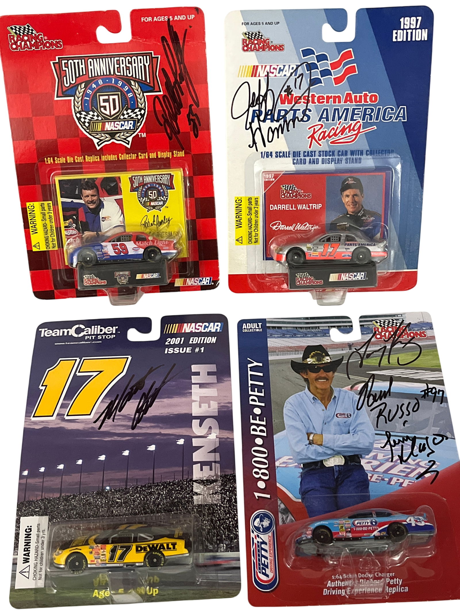 Collection of Racing Champions and Team Caliber 1/64 Scale NASCAR Die-Cast Cars with Signatures, (1 of 5)