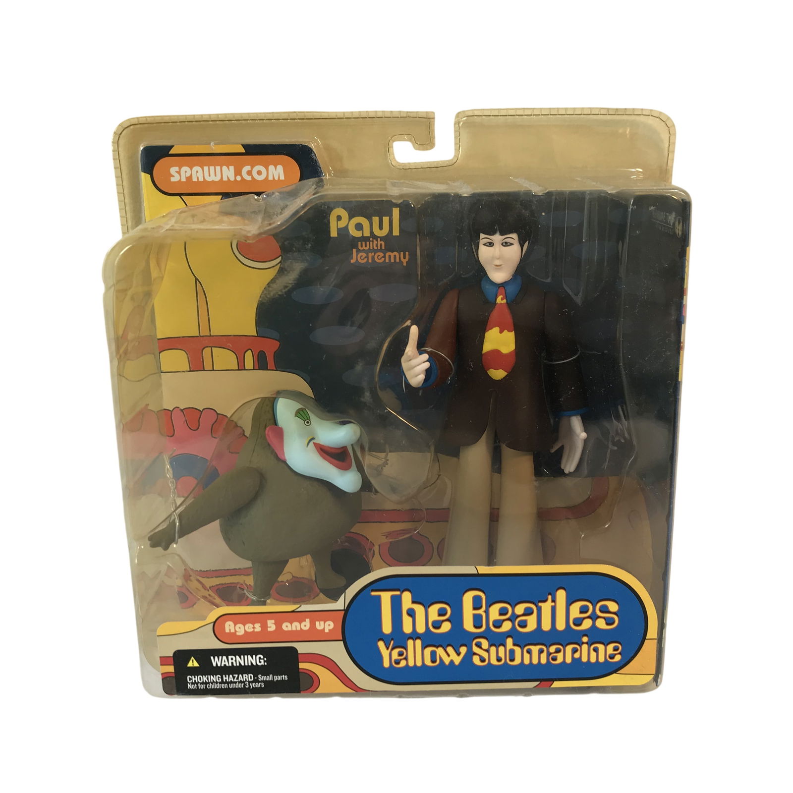 McFarlane Toys The Beatles Yellow Submarine Paul with Jeremy Action Figures: This set of two action figures is manufactured by McFarlane Toys and is based on the 1968 animated film The Beatles Yellow Submarine. The set features the characters Paul McCartney and Jeremy Hillary