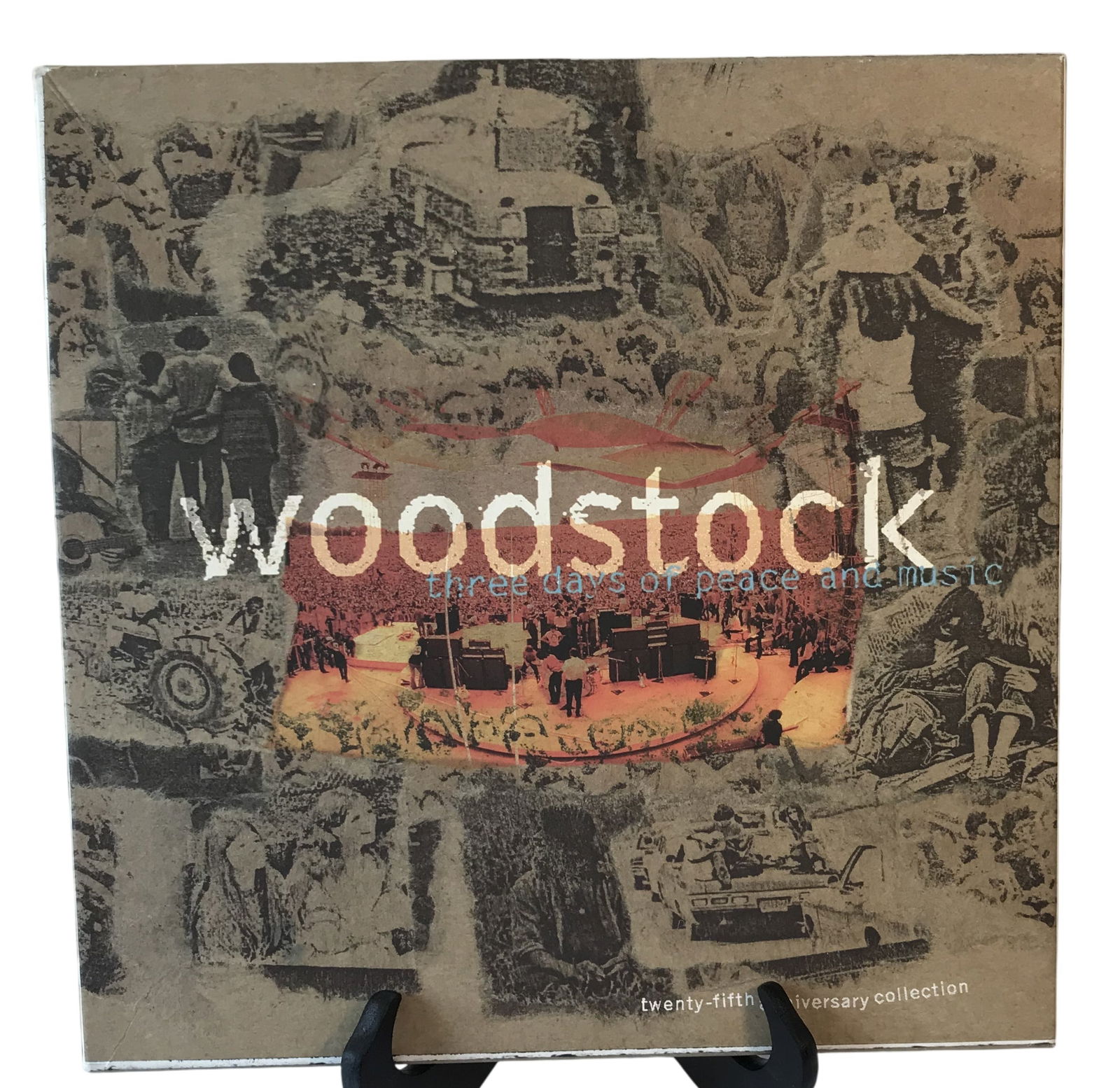 Woodstock Three Days of Peace and Music Twenty-Fifth Anniversary Collection 4-CD Box Set: This is an official four-compact disc retrospective box set titled Woodstock: Three Days of Peace and Music – Twenty-Fifth Anniversary Collection.