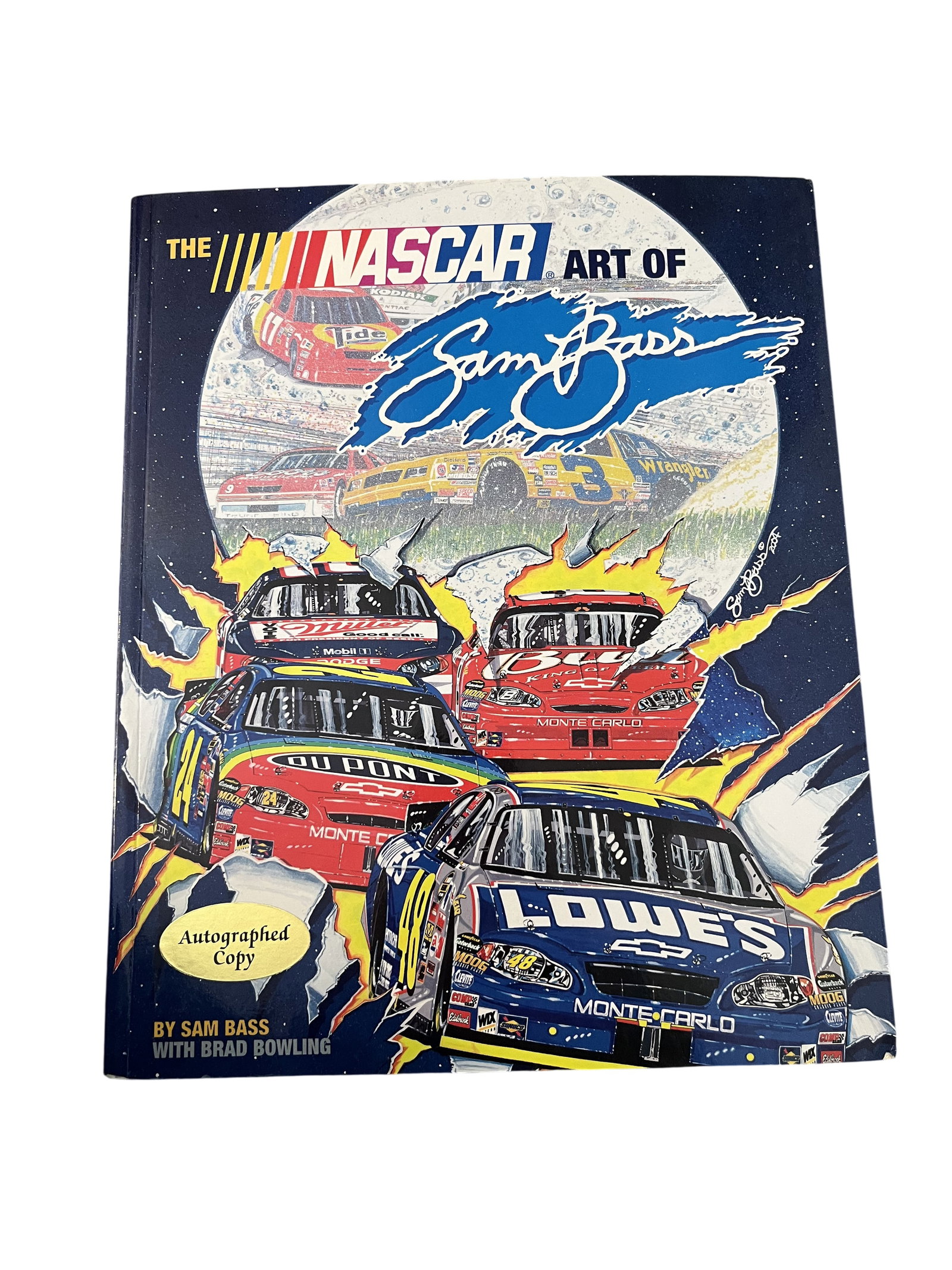 Sam Bass The NASCAR Art of Sam Bass. David Bull Publishing, 2005. First Edition (Signed): Sam Bass (1961-2019). The NASCAR Art of Sam Bass. Phoenix: David Bull Publishing, 2005. First edition. Quarto. Publisher's original glossy pictorial boards. Profusely illustrated with full-color repro
