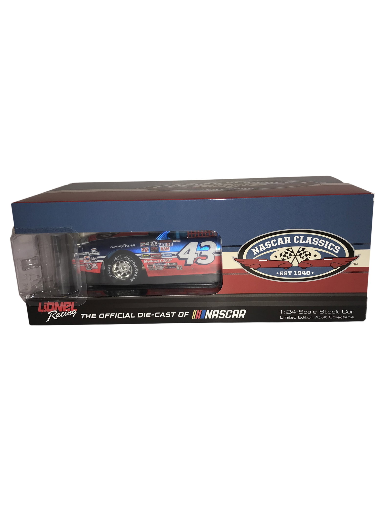 Lionel Racing Richard Petty #43 STP 1984 Pontiac Grand Prix Firecracker 400 200th Win Autographed: This 1:24 scale stock car is manufactured by Lionel Racing under the Action Racing Collectables brand as part of the NASCAR Classics series. The model commemorates Richard Petty's historic 200th caree