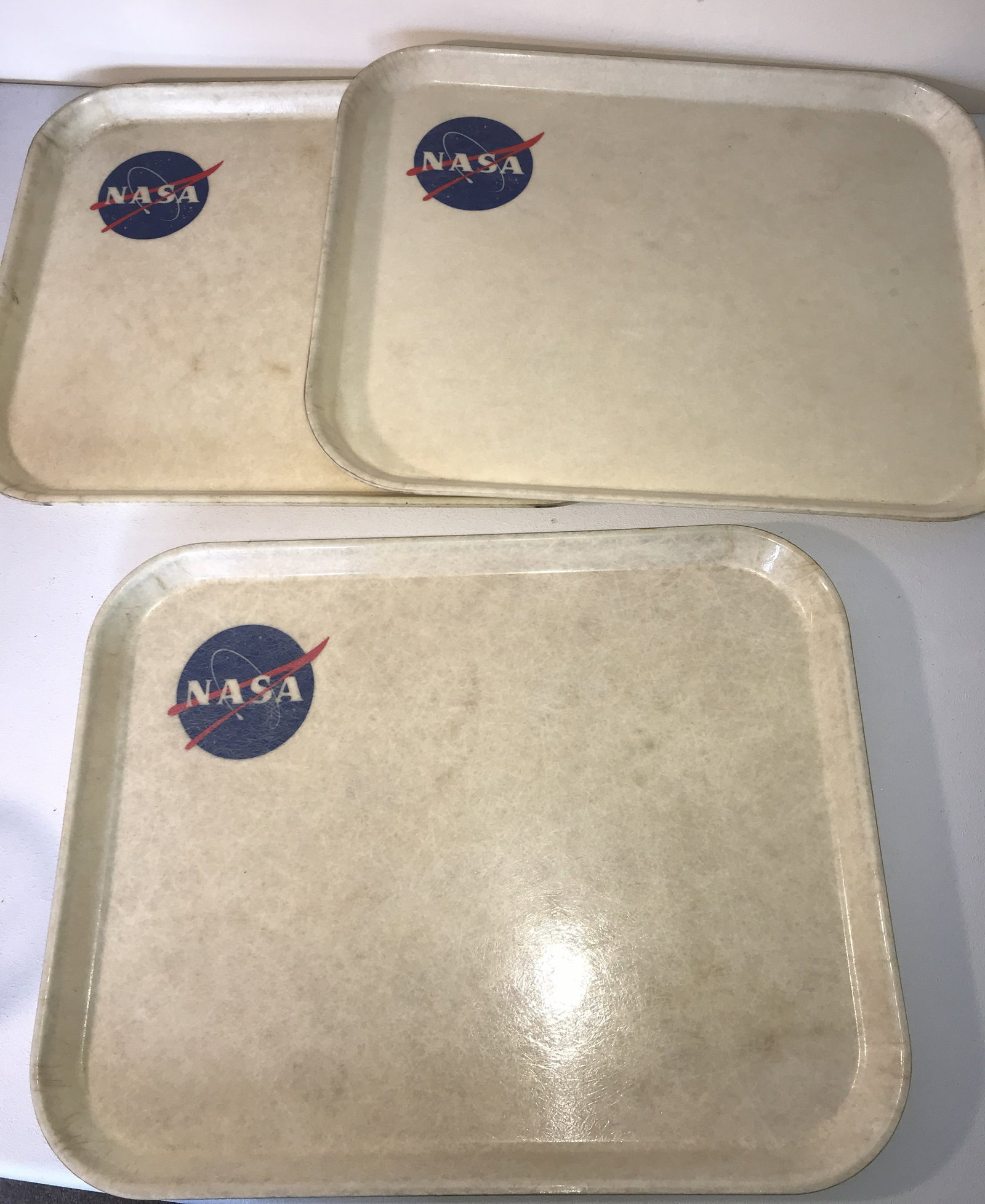NASA Fiberglass Lunch Trays (3): Each measures 18 x 14 inches