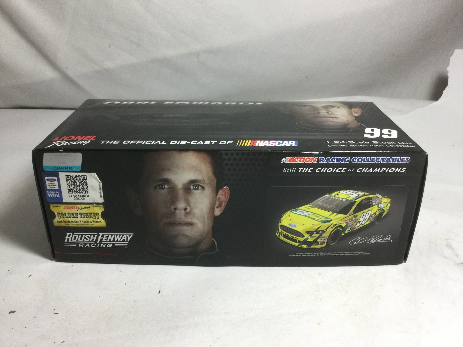 Carl Edwards, 2014 Fusion Autographed 1 of 86: #99 Subway Die Cast, 1:24 scale, in org box