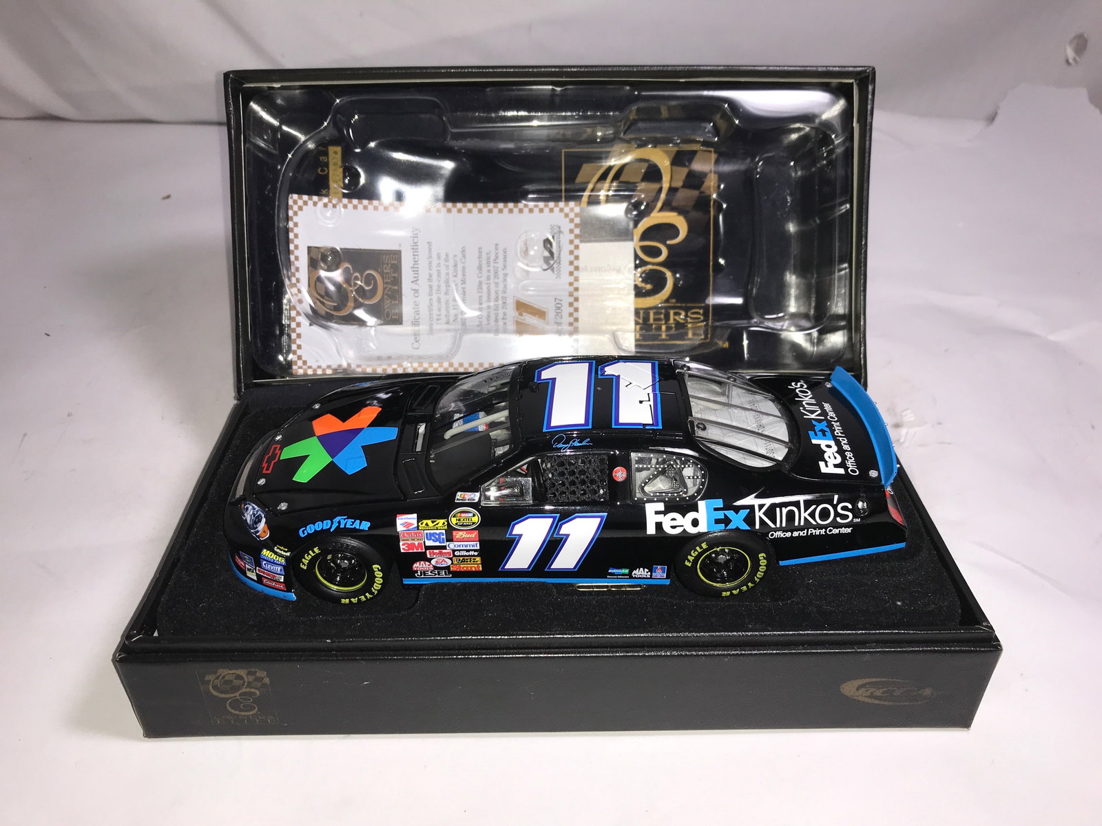 Denny Hamlin 2007 Monte Carlo SS Owners Elite: # 11 FedEx Kinko’s/one of 2007. Limited Edition, Diecast 1:24 scale, in org box
