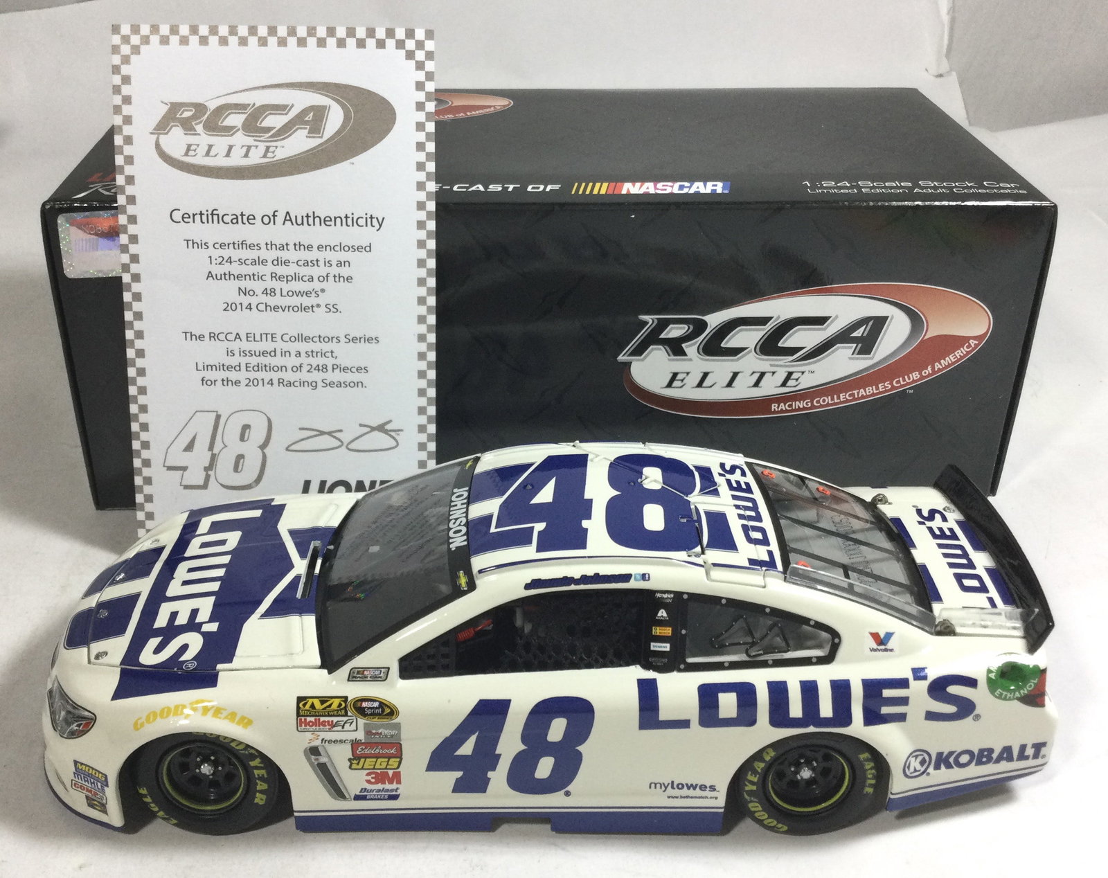 Jimmy Johnson 2014 SS Limited Edition 1 of 248: RCCA Elite #42 Lowe's 1:24 die cast in original box w/ Certification