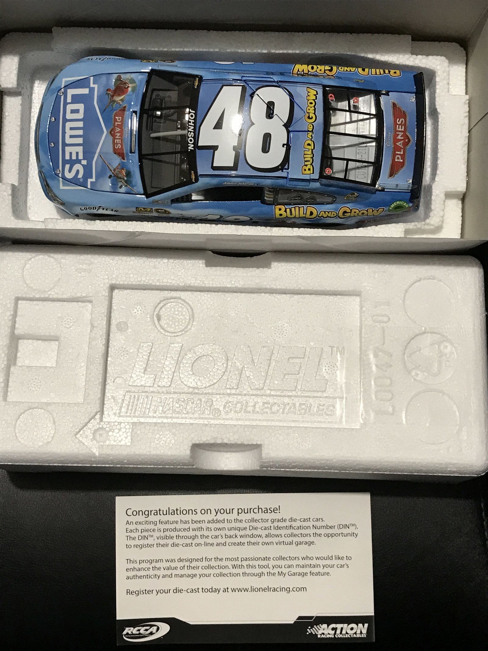 Jimmie Johnson 2013 SS Disney PLANES LE: Limited edition 1 of 948, #48 Lowes featuring Disneys Planes, 1:24 die cast in original box