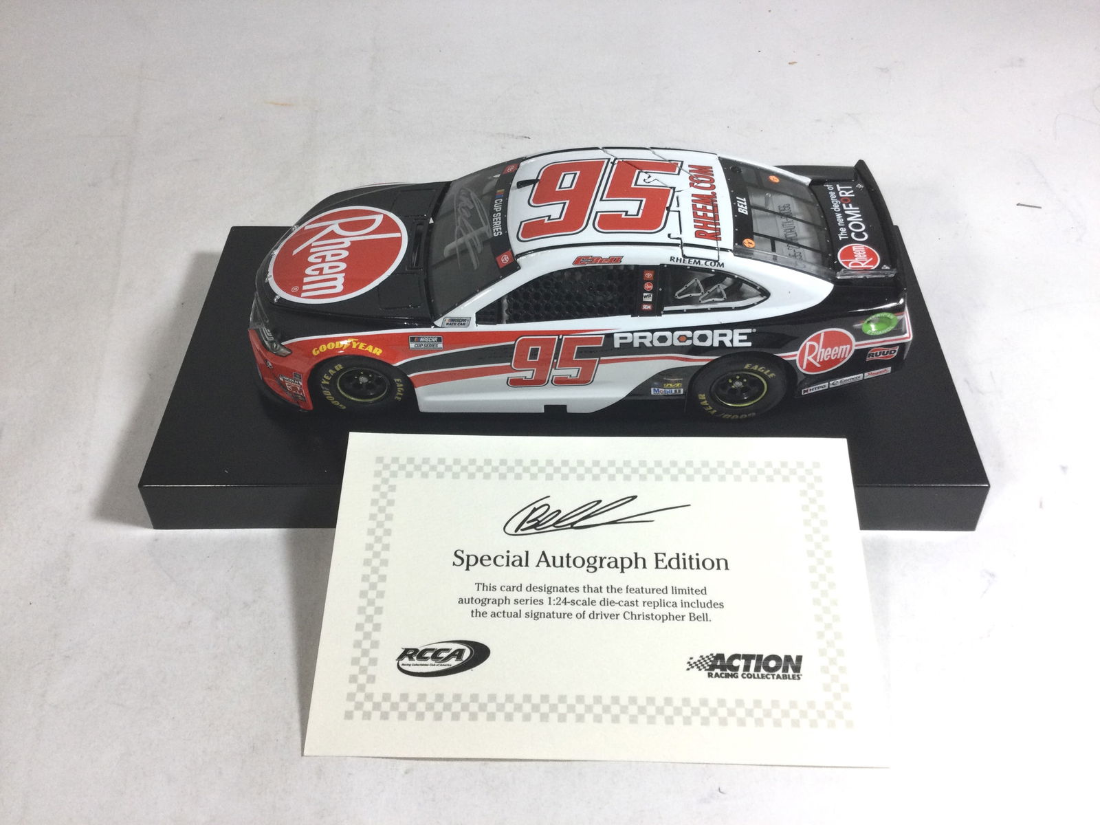 Christopher Bell Autographed 2020 Camry 1 of 144: Special Autograph Limited Edition, #95 Rheem, 1:24 die cast in original box