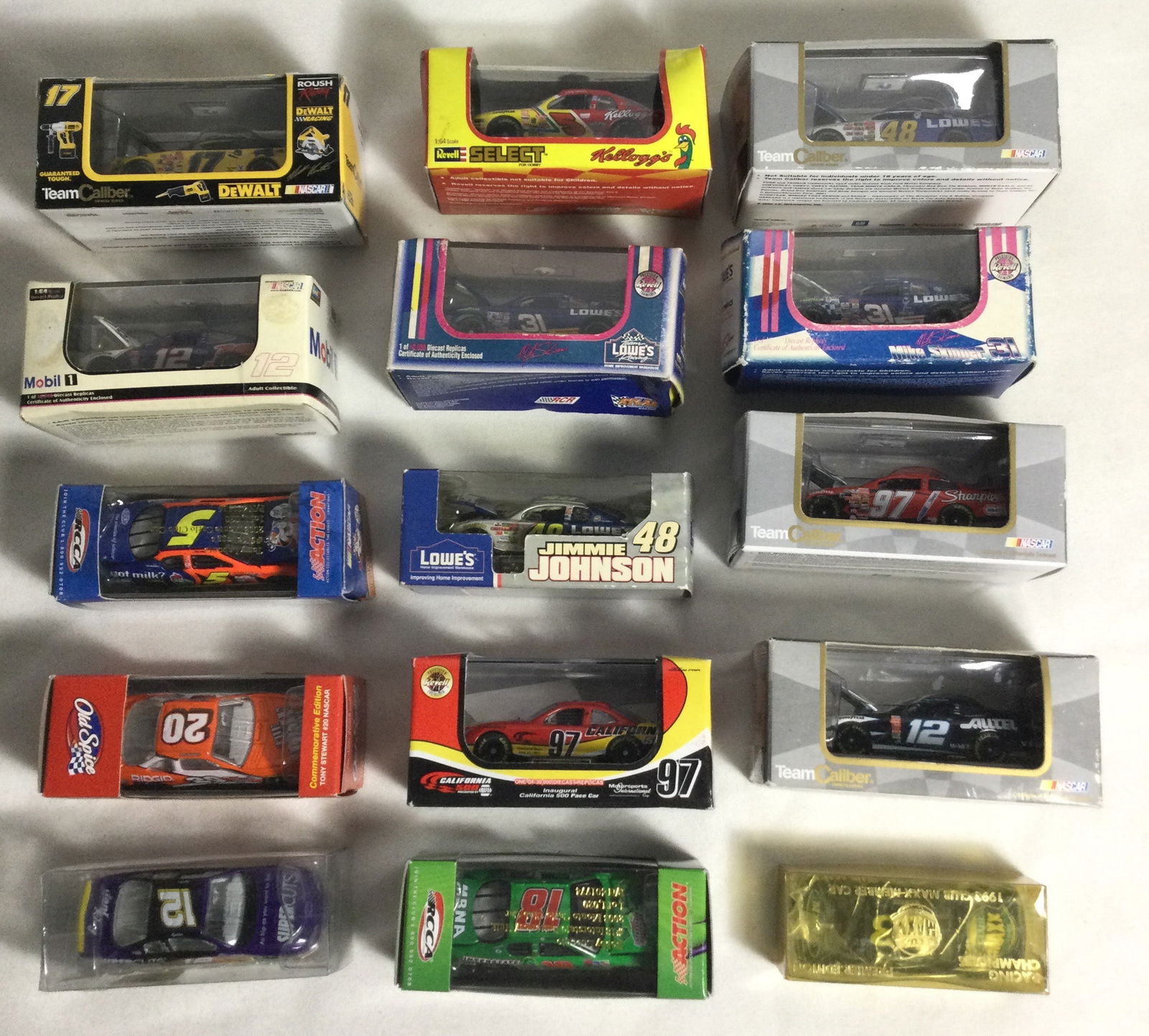 Sealed 1:64 Scale Die Cast Racing Cars (15): 15 toy race cars from different manufacturers all sealed in packages