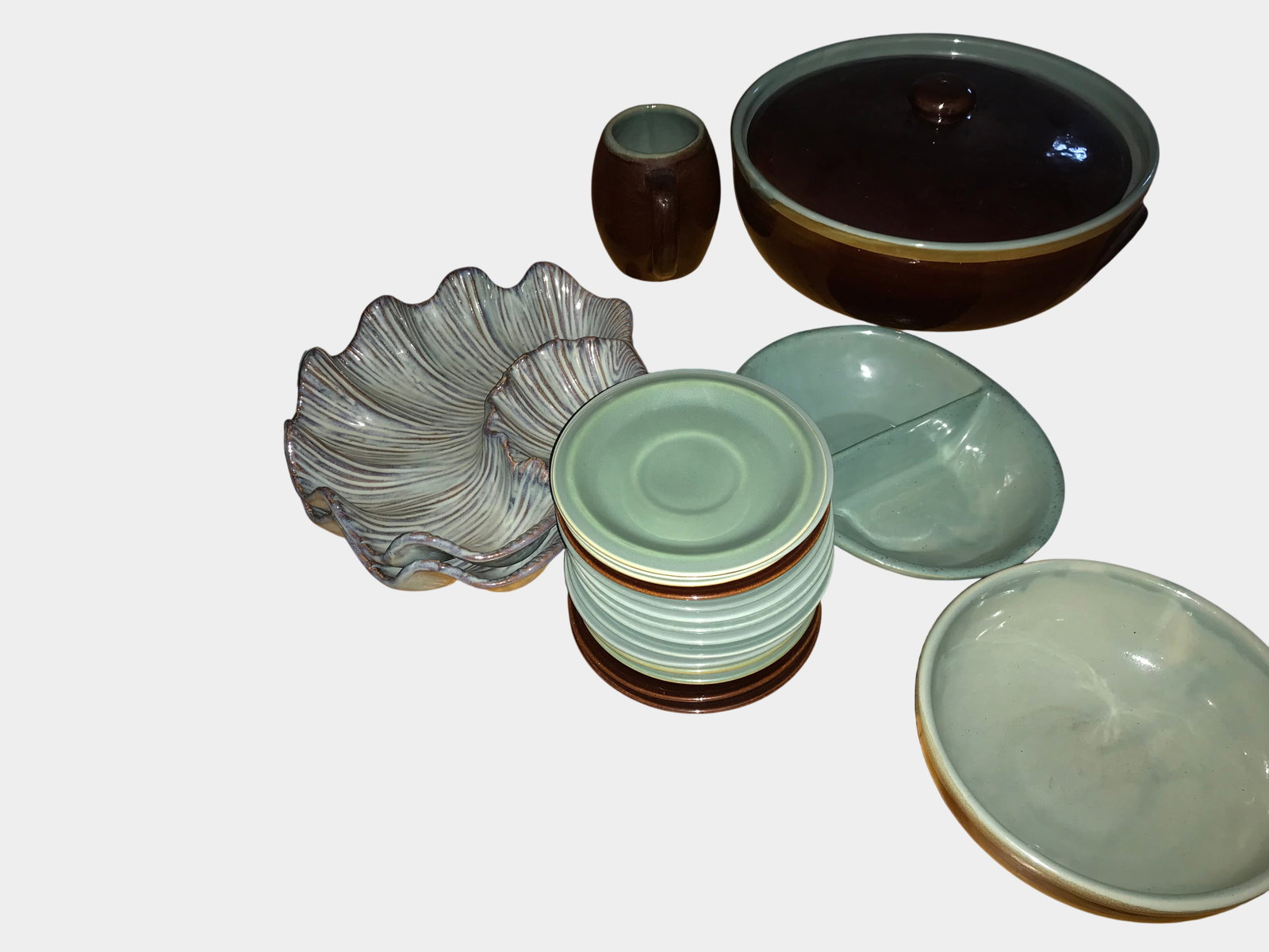 Green Pattern Stoneware Dinnerware and Serving Pieces (1 of 10)
