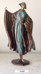 Bronze Seven Arts "Erte" 129/500 - Woman with Hat: L-5 H-14.5 W-4 (base)