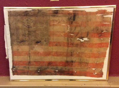35 Star American Flag (Framed): 26 inches in length, 18 inches in height
