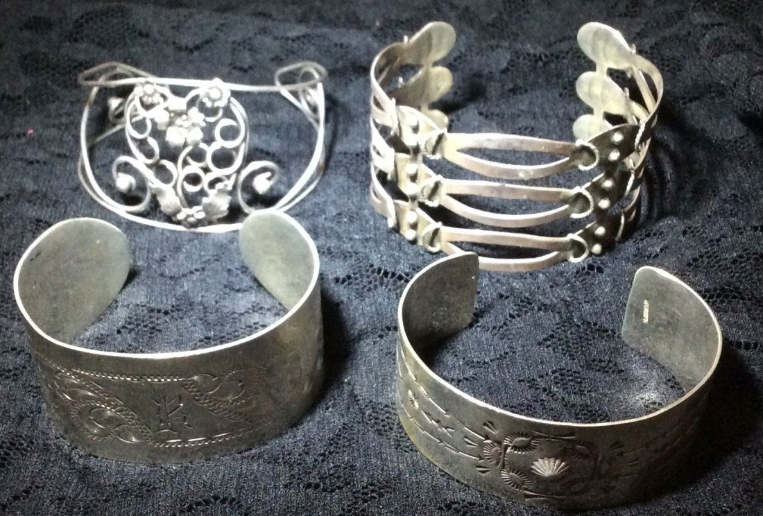4 Sterling Cuff Bracelets (1 of 6)