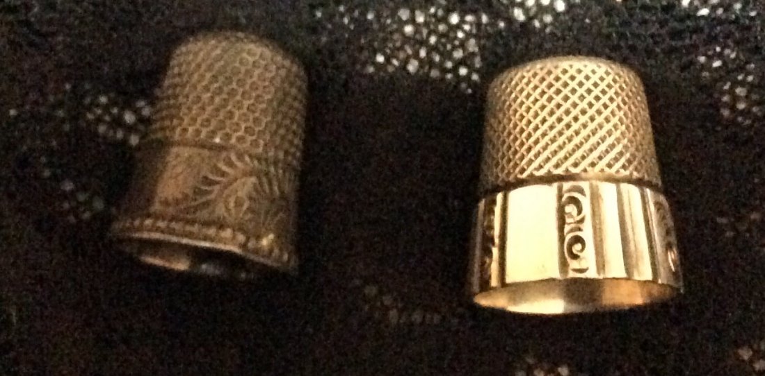 2 Antique sterling thimbles: M K D Ketcham McDougall