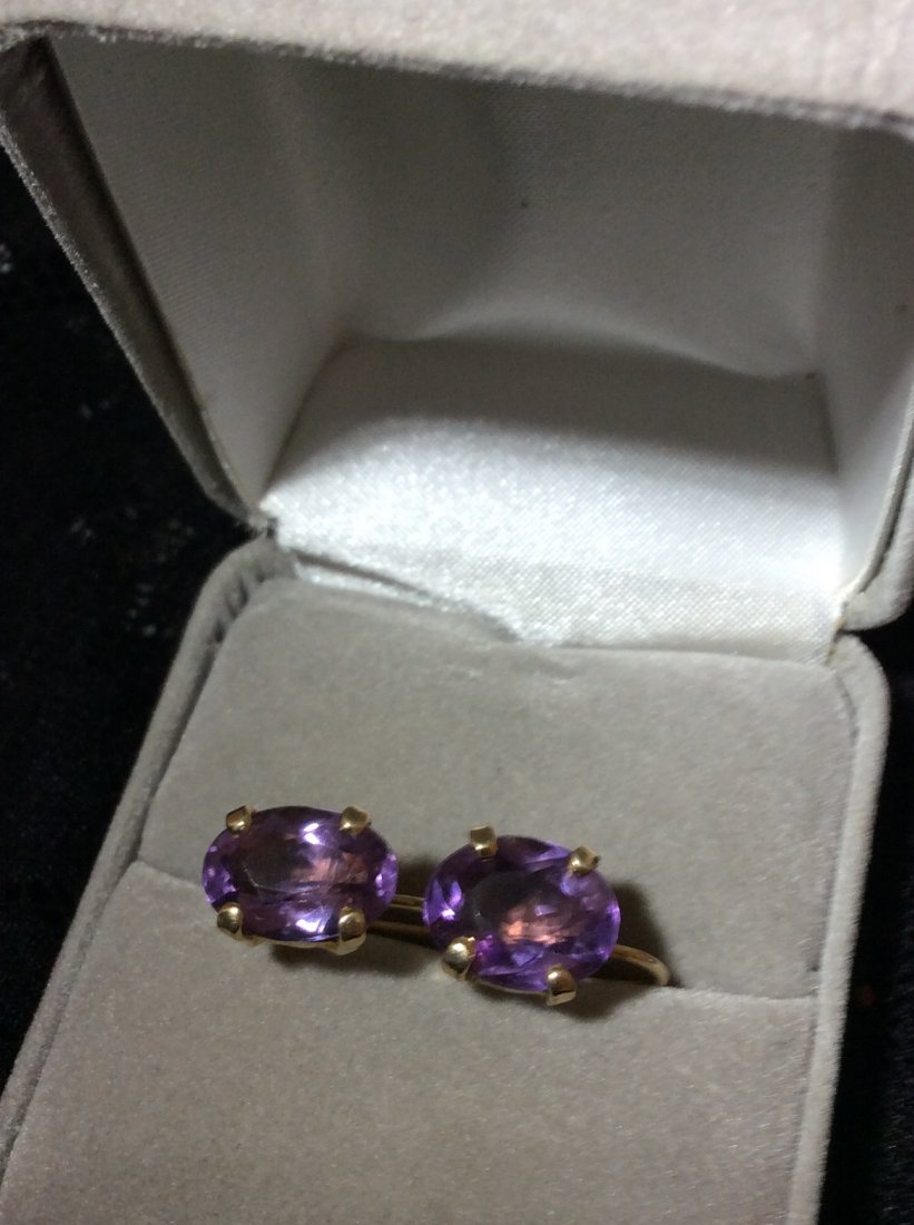14k gold and amethyst gemstone earrings (1 of 1)