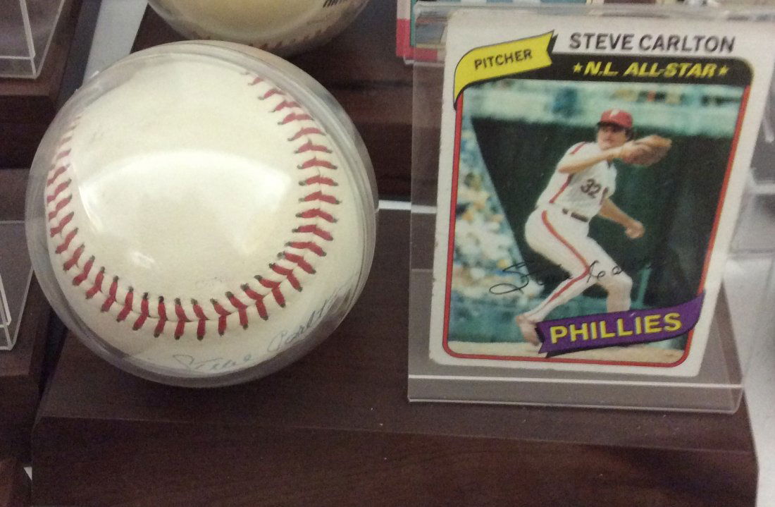 Steve Carlton autographed baseball with card and holder (1 of 1)