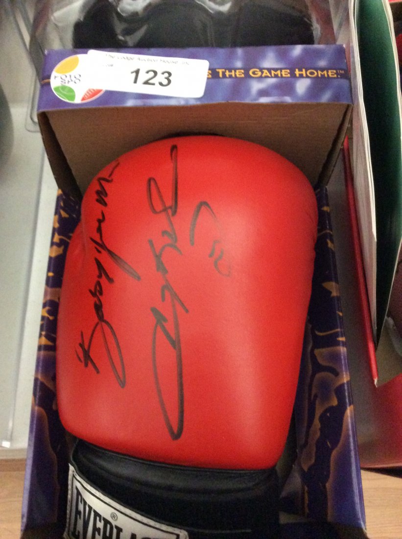 Sugar Ray Leonard/Baby Joe Mesi autographed Everlast: N/A