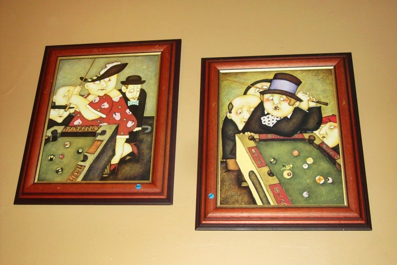 Vintage Billiards Pool Table Wall Art, Framed, 1 of 2: Woman plays pool. Vintage billiards wall art, framed. Billiards Pool Table Wall Art, Framed Painting, 1 of 2. PAYMENT: Payment is due within 24 hours of auction end. Contact Los Angeles Collectibles A