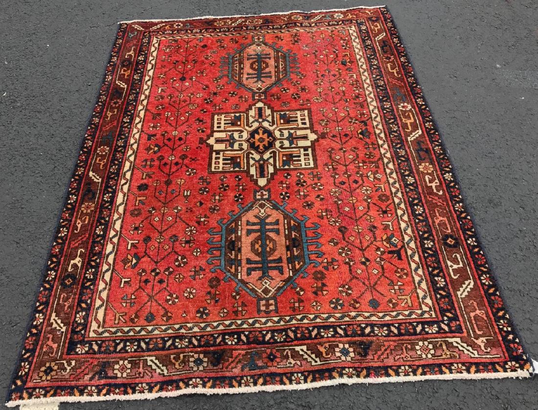 ORIENTAL RUG 4'8" X 6'4" KARAJEH: ORIENTAL RUG 4'8" X 6'4" KARAJEH