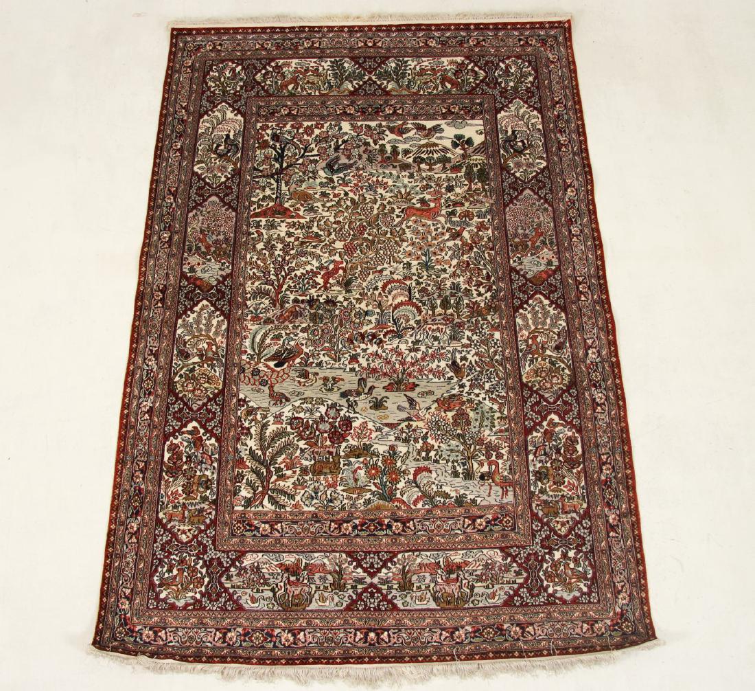 ORIENTAL RUG 4' X 6' SILK TREE OF LIFE (1 of 4)