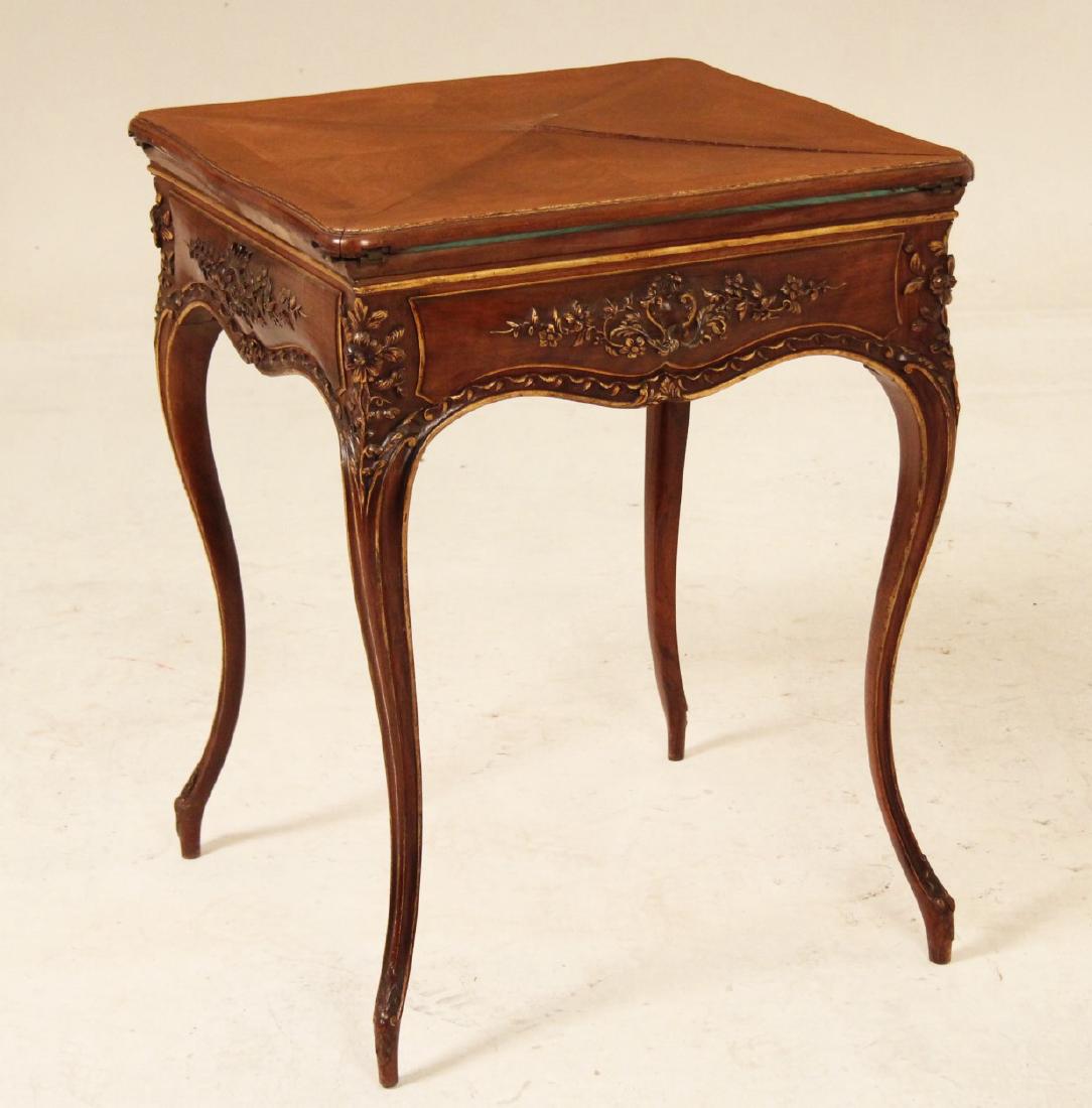 PROVINCIAL CARVED WALNUT ENVELOPE TABLE (1 of 3)