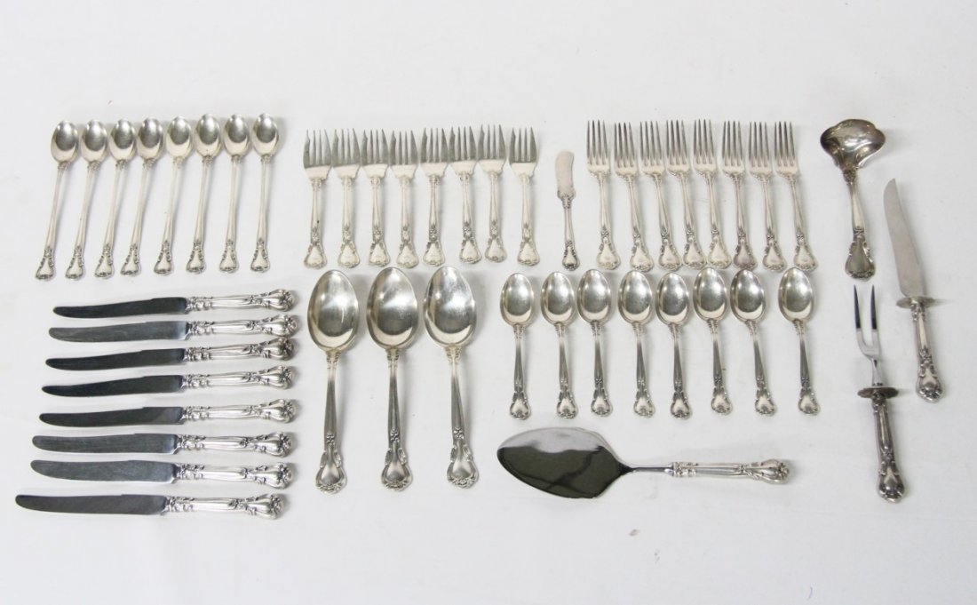 48 PIECES OF "CHANTILLY" BY GORHAM STERLING FLATWARE (1 of 2)