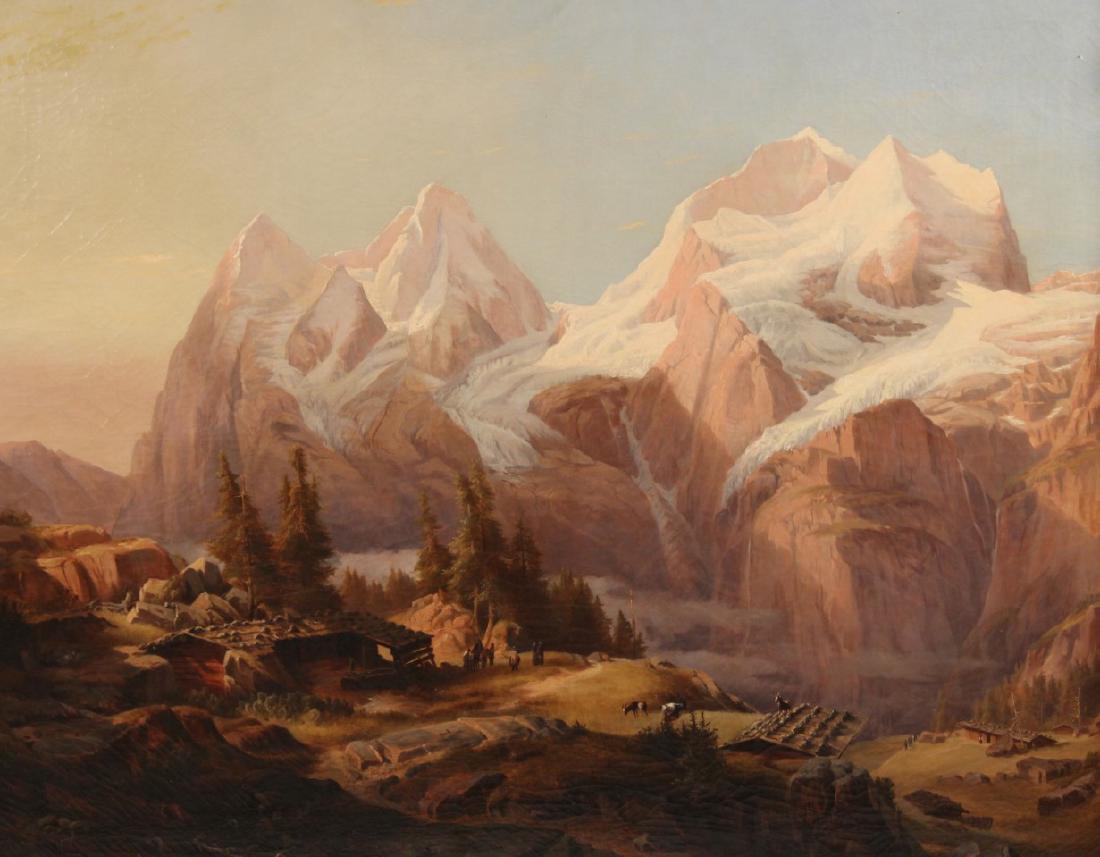 J. GINZ, LARGE 19TH C. OIL ON CANVAS AUSTRIAN LANDSCAPE (1 of 5)