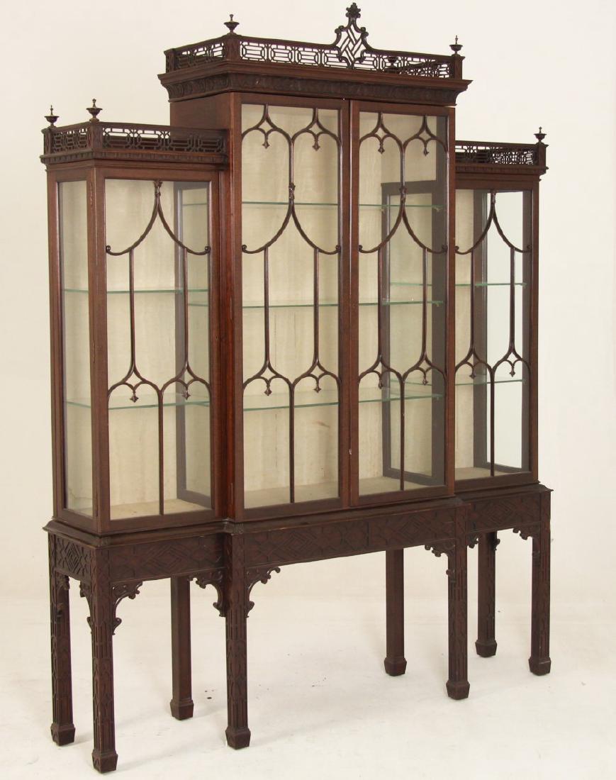 ENGLISH CHINESE CHIPPENDALE STYLE BREAKFRONT (1 of 4)