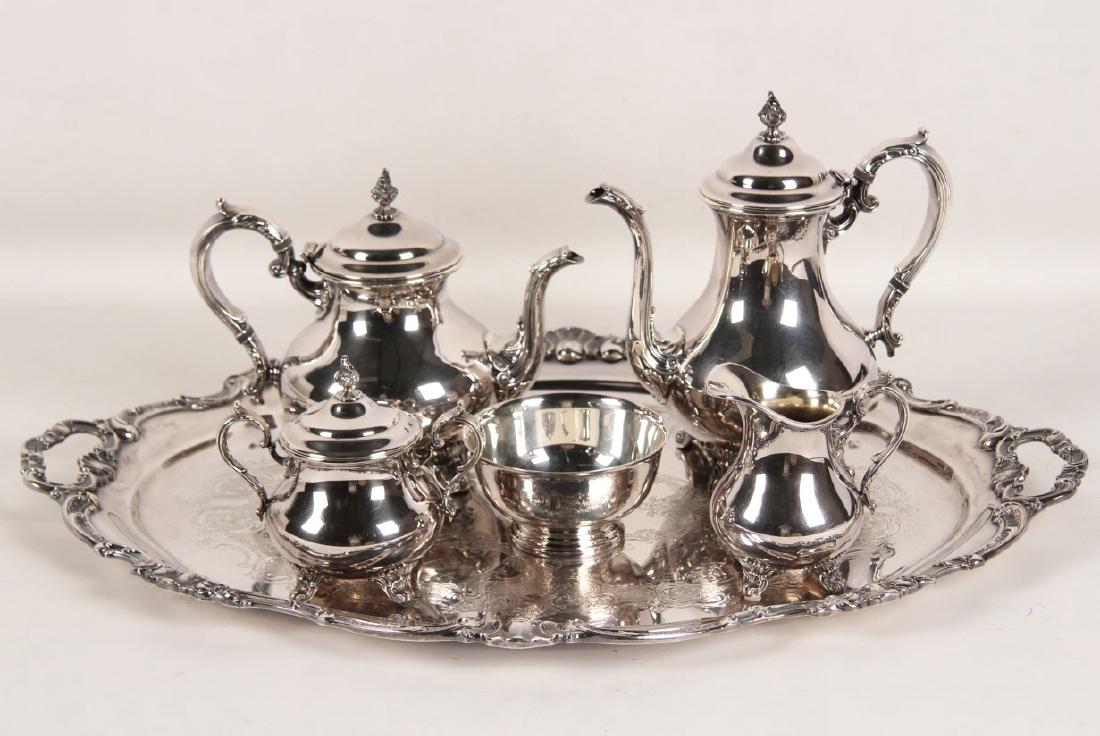 6 PIECE GORHAM PLATED SILVER TEA SERVICE (1 of 3)