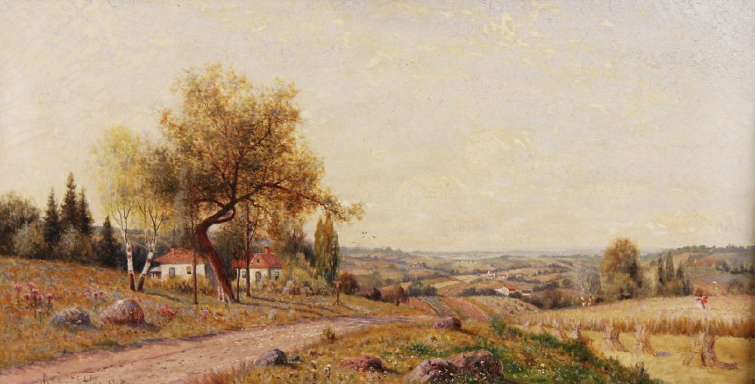 K.E. FELIX 1915, OIL ON CANVAS LANDSCAPE PAINTING (1 of 4)