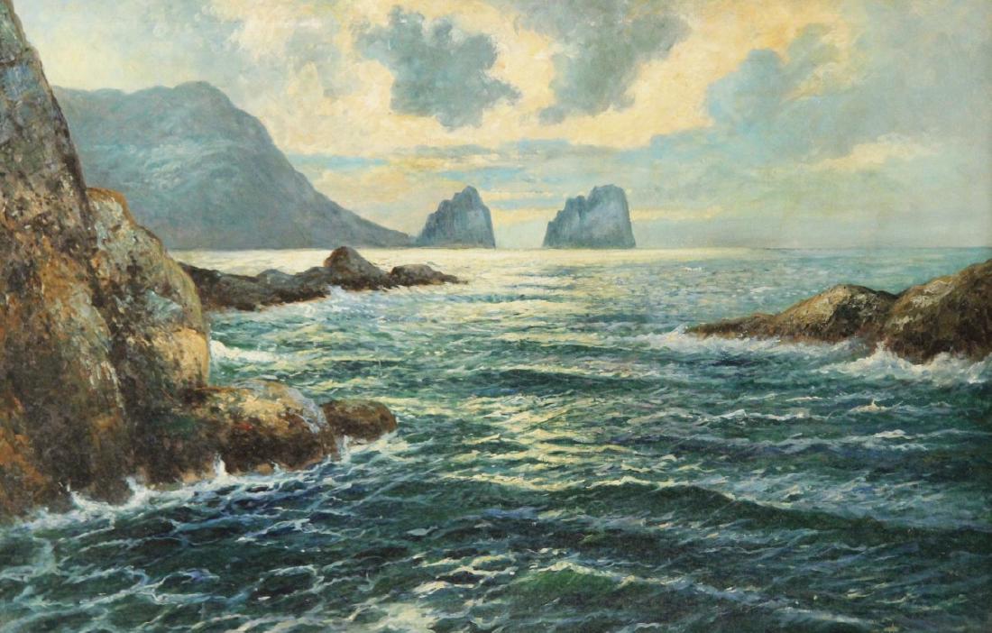 H. THOMSEN, O/C SEASCAPE TITLED "OFF THE COAST OF (1 of 4)