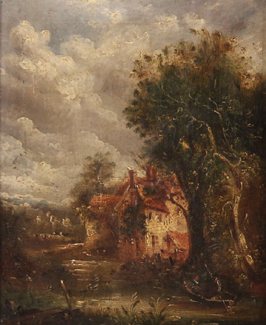 FRAMED OIL ON CANVAS EUROPEAN LANDSCAPE (1 of 3)