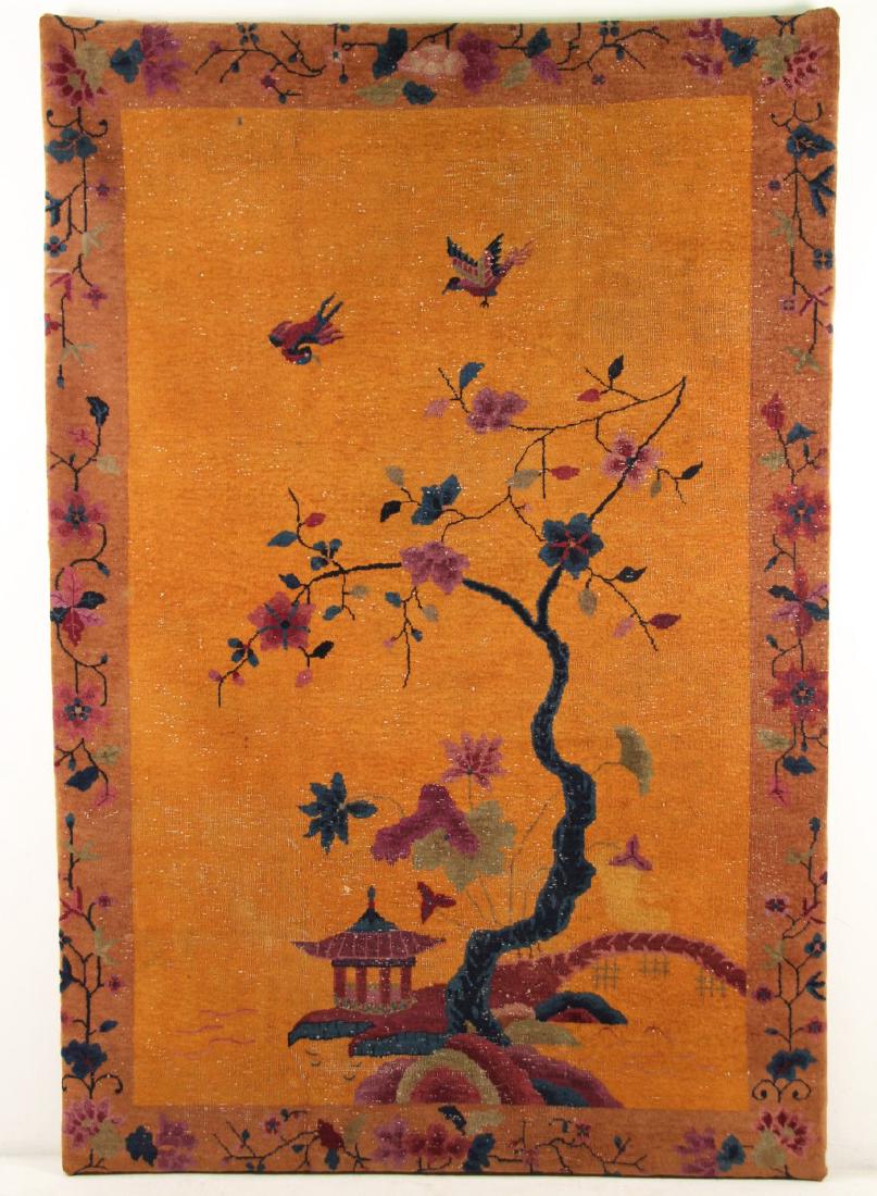 CHINESE ORIENTAL RUG MOUNTED TO FRAME (1 of 1)