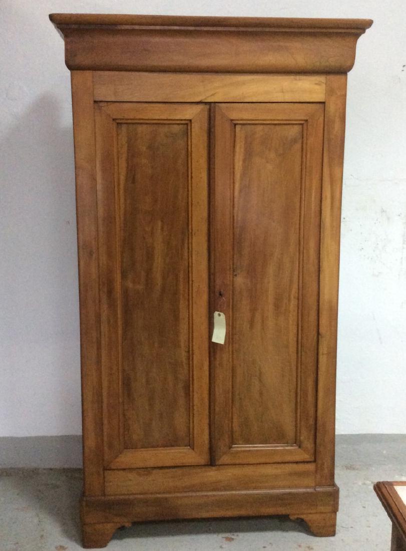 LOUIS PHILIPPE WALNUT 2 DOOR ARMOIRE (1 of 1)