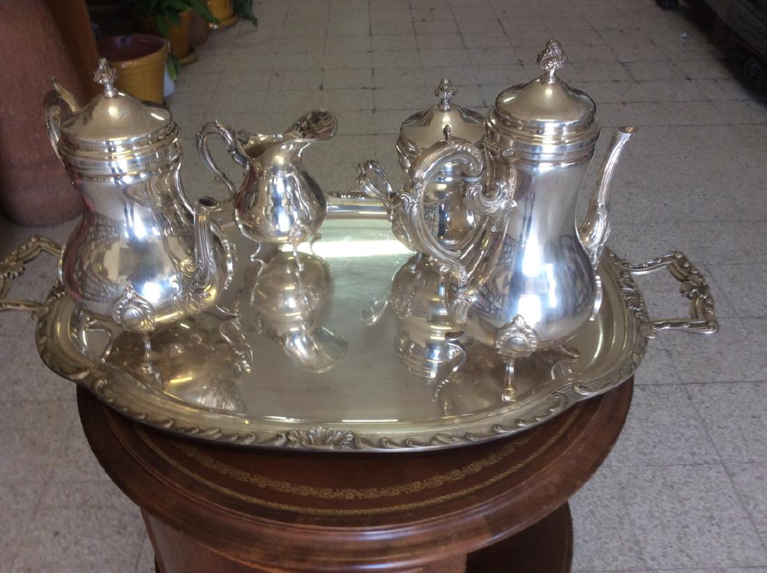 5 PIECE FOOTED FRENCH SILVER TEA SERVICE (1 of 2)