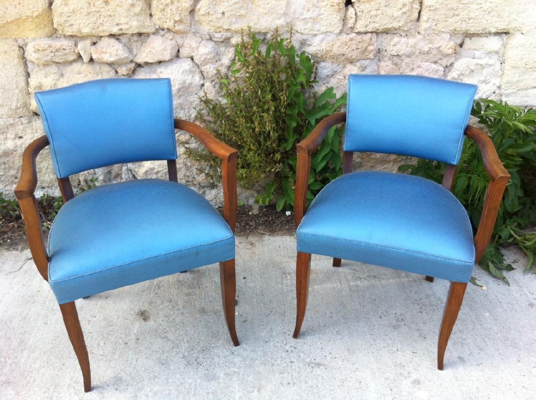 PAIR OF FRENCH MID-CENTURY MODERN FAUTEUILS (1 of 1)