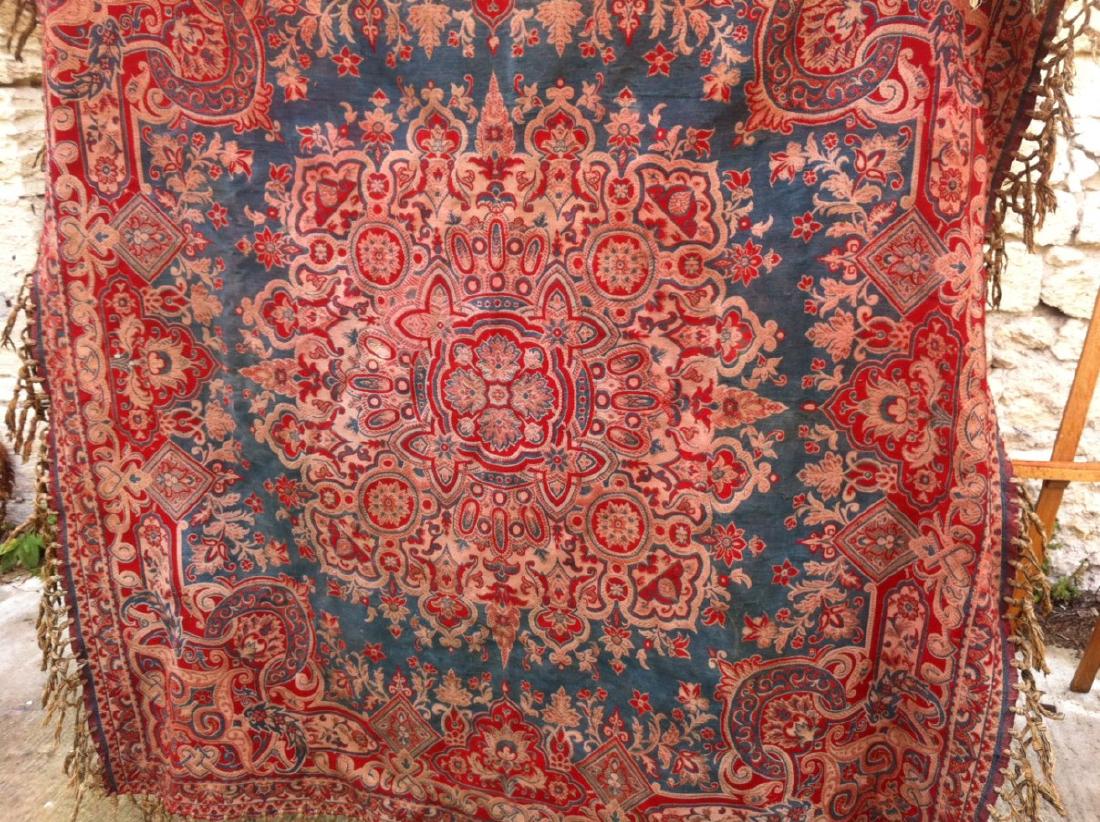 DECORATIVE HAND COLORED INDIAN TEXTILE (1 of 2)