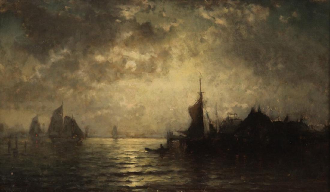 GEORGE HERBERT MCCORD, 19TH C. HARBOR SCENE PAINTING (1 of 4)