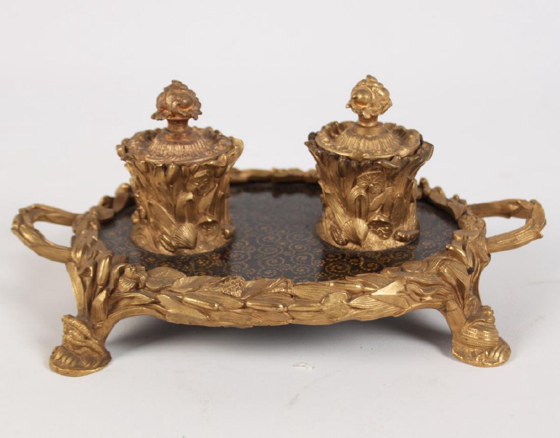 FINE GILT BRONZE LOUIS XV STYLE ENCRIER (1 of 3)