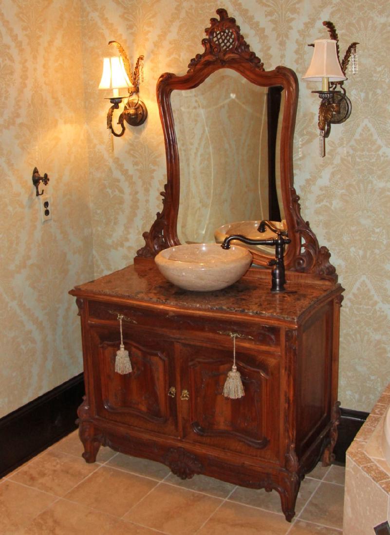 19TH C. PROVINCIAL LOUIS XV CARVED WALNUT COMMODE (1 of 1)