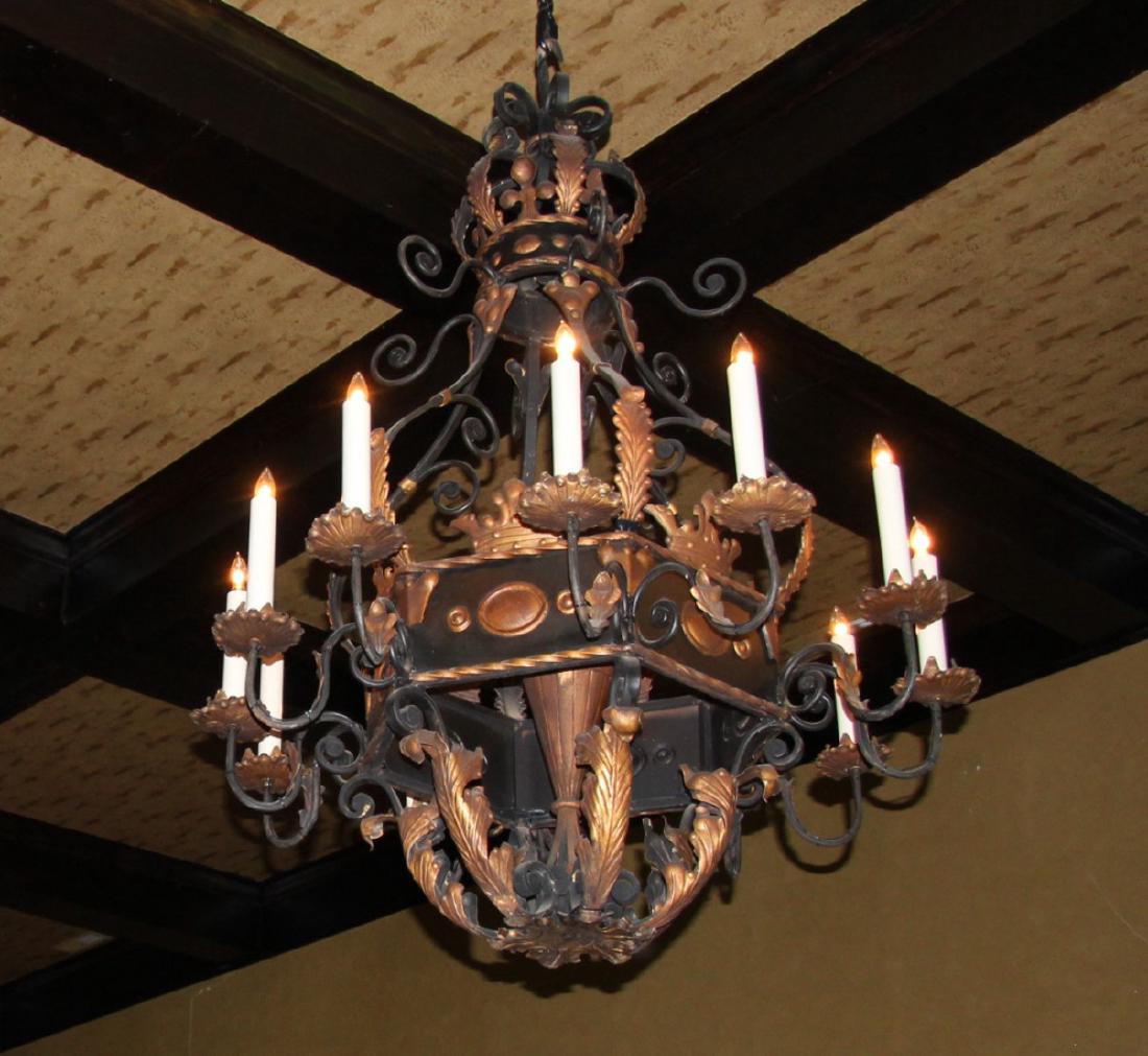 ENSUITE TO 166 - 6 FOOT METAL AND POLYCHROME CHANDELIER (1 of 2)